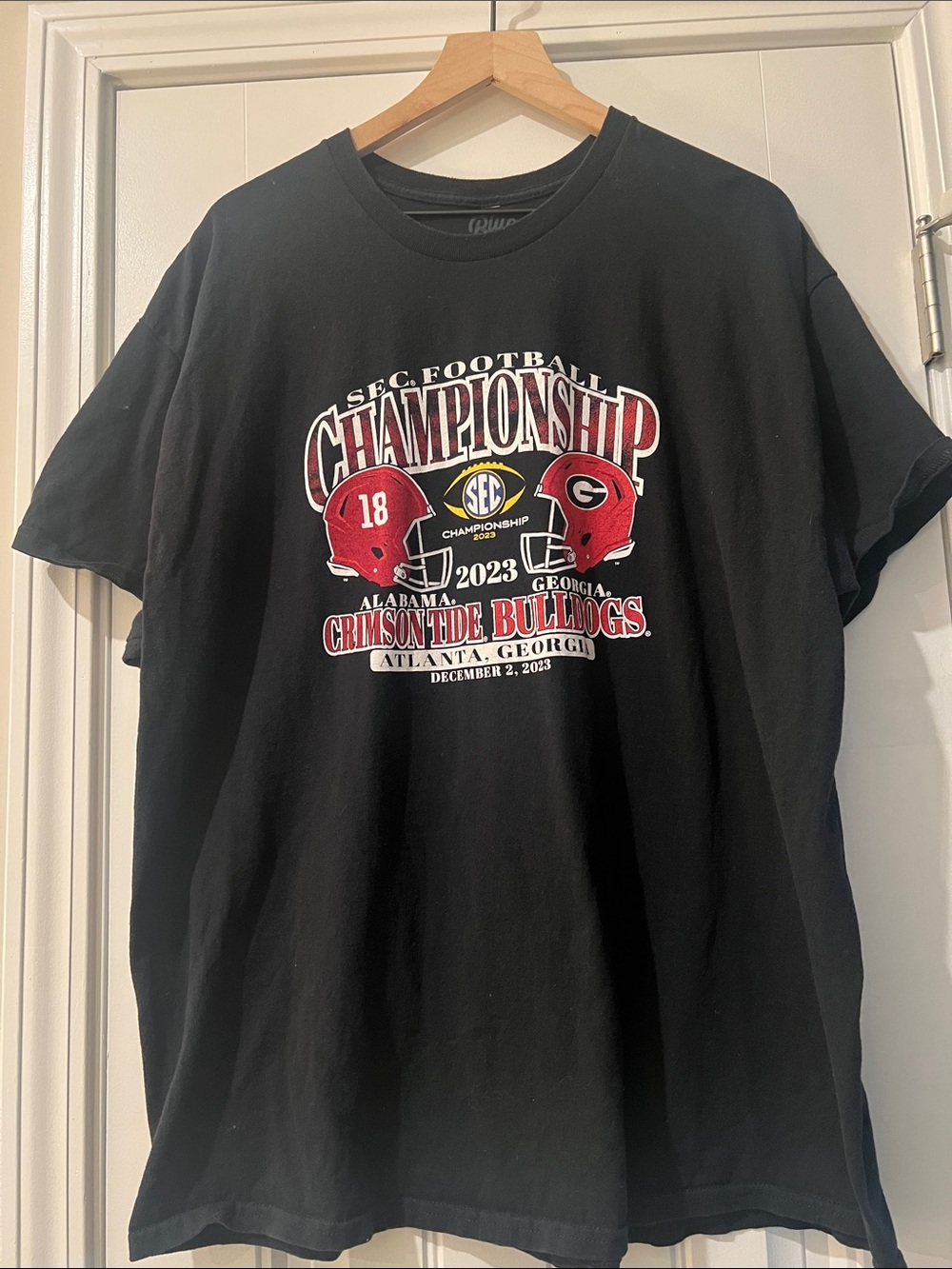 SEC Championship 2023 Alabama v Georgia Football Black T-Shirt